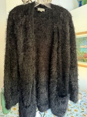 Joseph A. Black Fuzzy Open-Front Cardigan